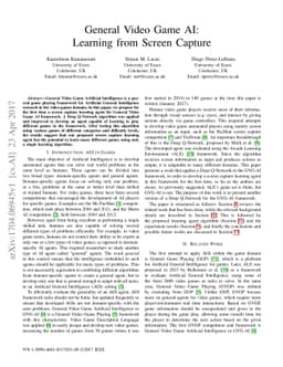 General Video Game AI: Learning from Screen Capture