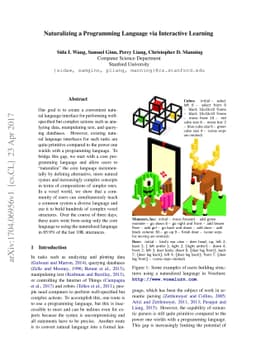 Naturalizing a Programming Language via Interactive Learning