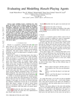 Evaluating and Modelling Hanabi-Playing Agents