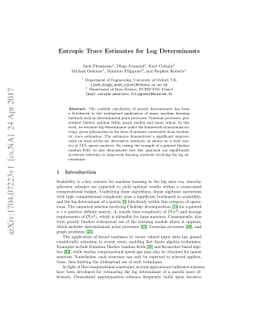 Entropic Trace Estimates for Log Determinants