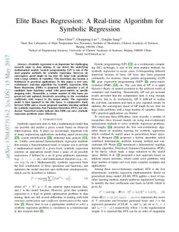 Elite Bases Regression: A Real-time Algorithm for Symbolic Regression