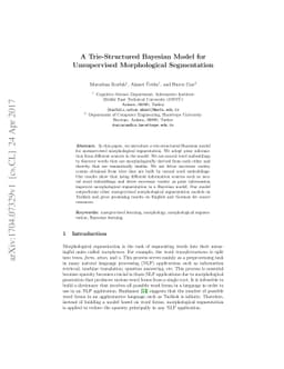 A Trie-Structured Bayesian Model for Unsupervised Morphological
  Segmentation
