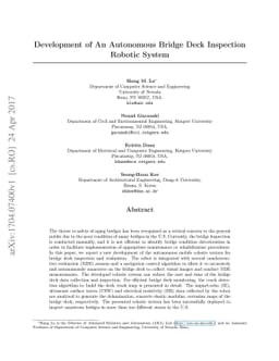 Development of An Autonomous Bridge Deck Inspection Robotic System