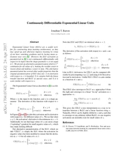 Continuously Differentiable Exponential Linear Units