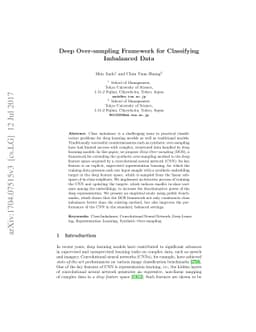 Deep Over-sampling Framework for Classifying Imbalanced Data