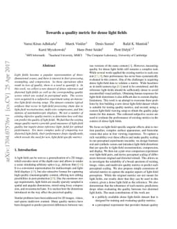 Towards a quality metric for dense light fields