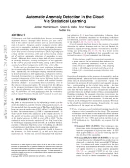 Automatic Anomaly Detection in the Cloud Via Statistical Learning
