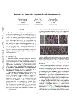 Introspective Generative Modeling: Decide Discriminatively