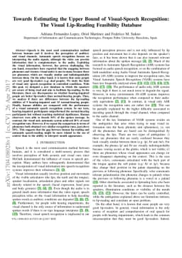 Towards Estimating the Upper Bound of Visual-Speech Recognition: The
  Visual Lip-Reading Feasibility Database