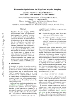 Riemannian Optimization for Skip-Gram Negative Sampling