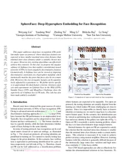 SphereFace: Deep Hypersphere Embedding for Face Recognition