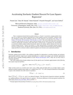 Accelerating Stochastic Gradient Descent For Least Squares Regression
