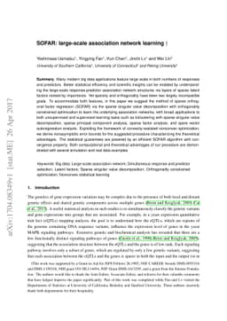 SOFAR: large-scale association network learning
