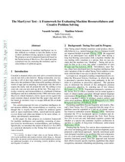 The MacGyver Test - A Framework for Evaluating Machine Resourcefulness
  and Creative Problem Solving