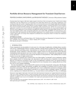 Portfolio-driven Resource Management for Transient Cloud Servers