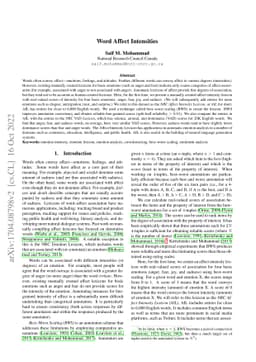 Word Affect Intensities
