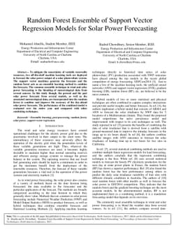 Random Forest Ensemble of Support Vector Regression Models for Solar
  Power Forecasting