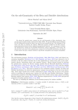 On the sub-Gaussianity of the Beta and Dirichlet distributions
