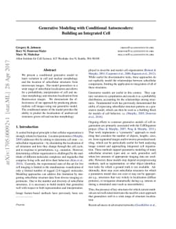Generative Modeling with Conditional Autoencoders: Building an
  Integrated Cell