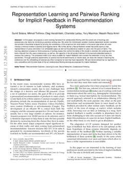 Representation Learning and Pairwise Ranking for Implicit Feedback in
  Recommendation Systems