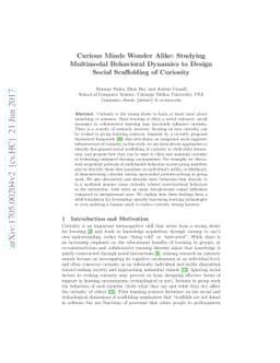 Curious Minds Wonder Alike: Studying Multimodal Behavioral Dynamics to
  Design Social Scaffolding of Curiosity
