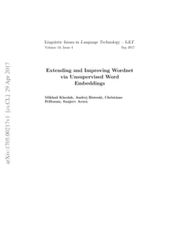 Extending and Improving Wordnet via Unsupervised Word Embeddings