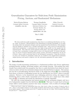 Generalization Guarantees for Multi-item Profit Maximization: Pricing,
  Auctions, and Randomized Mechanisms