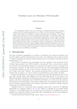 Stabiliser states are efficiently PAC-learnable