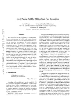 Level Playing Field for Million Scale Face Recognition