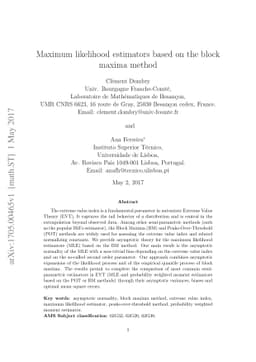 Maximum likelihood estimators based on the block maxima method