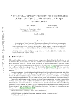 A structural Markov property for decomposable graph laws that allows
  control of clique intersections