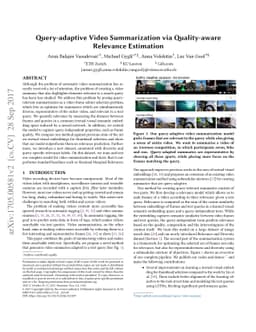 Query-adaptive Video Summarization via Quality-aware Relevance
  Estimation