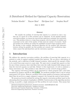 A Distributed Method for Optimal Capacity Reservation