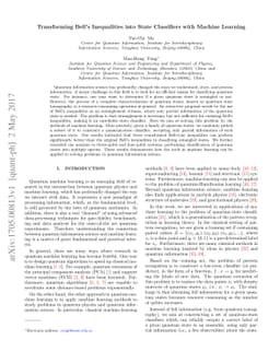 Transforming Bell's Inequalities into State Classifiers with Machine
  Learning