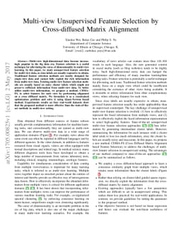 Multi-view Unsupervised Feature Selection by Cross-diffused Matrix
  Alignment