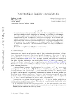 Pointed subspace approach to incomplete data