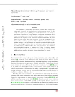 Quantifying the relation between performance and success in soccer