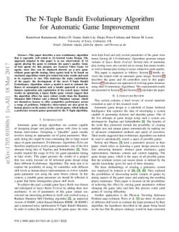 The N-Tuple Bandit Evolutionary Algorithm for Automatic Game Improvement