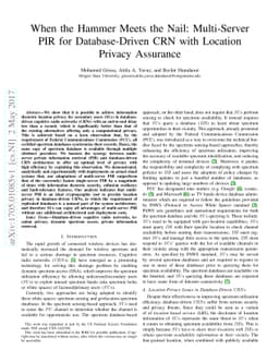 When the Hammer Meets the Nail: Multi-Server PIR for Database-Driven CRN
  with Location Privacy Assurance
