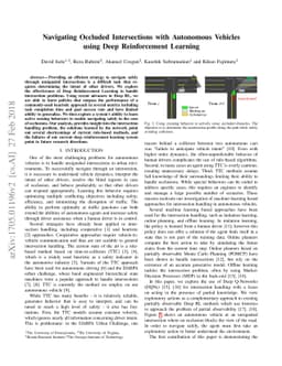 Navigating Occluded Intersections with Autonomous Vehicles using Deep
  Reinforcement Learning
