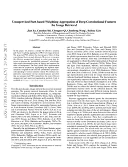 Unsupervised Part-based Weighting Aggregation of Deep Convolutional
  Features for Image Retrieval