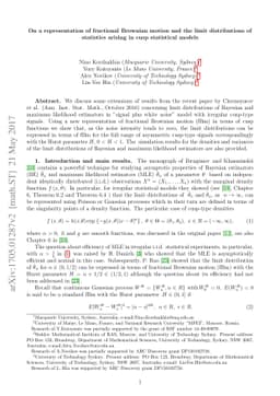 On a representation of fractional Brownian motion and the limit
  distributions of statistics arising in cusp statistical models