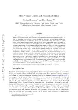 Mass Volume Curves and Anomaly Ranking