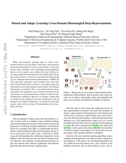 Detach and Adapt: Learning Cross-Domain Disentangled Deep Representation