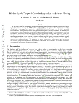 Efficient Spatio-Temporal Gaussian Regression via Kalman Filtering