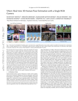VNect: Real-time 3D Human Pose Estimation with a Single RGB Camera