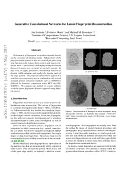 Generative Convolutional Networks for Latent Fingerprint Reconstruction
