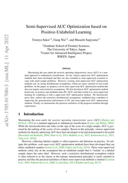 Semi-Supervised AUC Optimization based on Positive-Unlabeled Learning