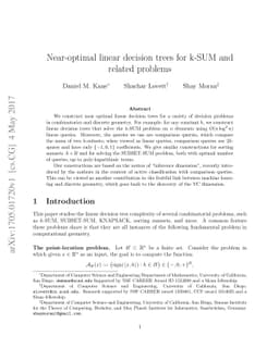 Near-optimal linear decision trees for k-SUM and related problems