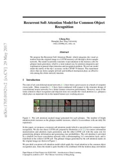 Recurrent Soft Attention Model for Common Object Recognition
